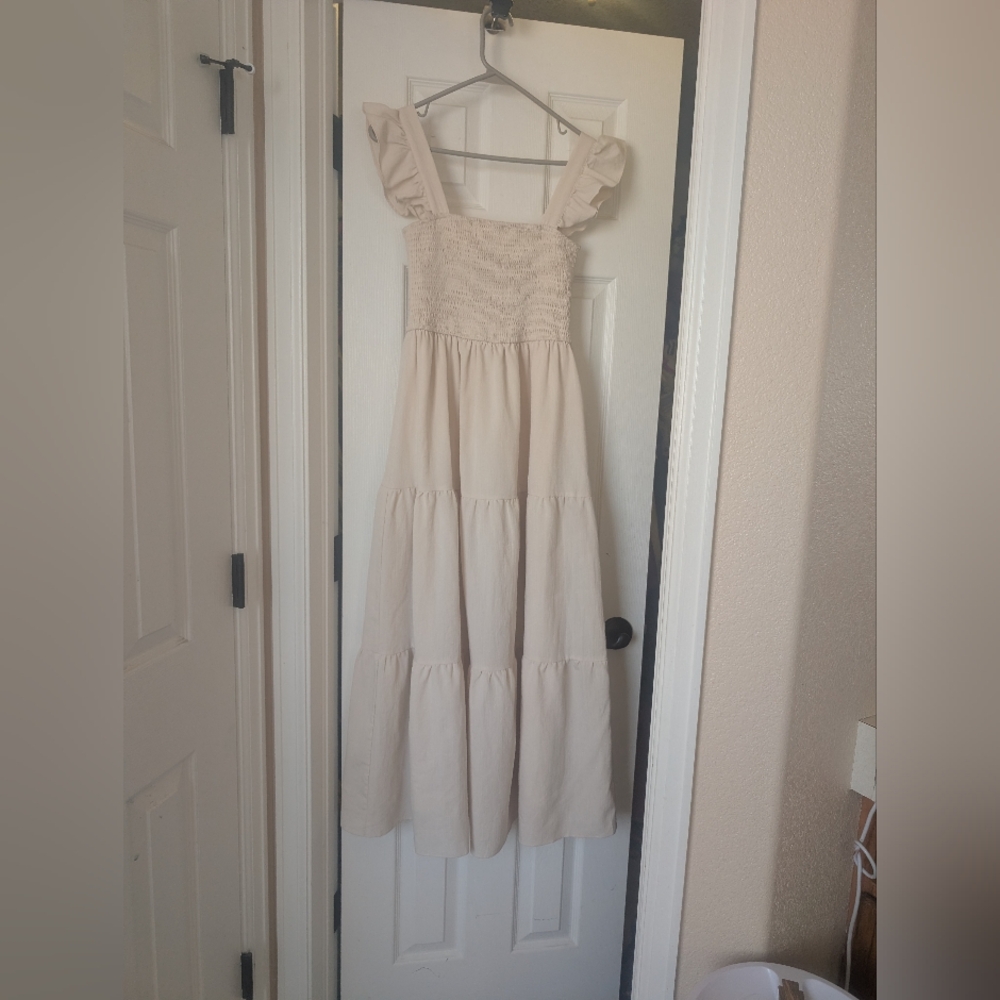 She + Sky Cream Textured Dress